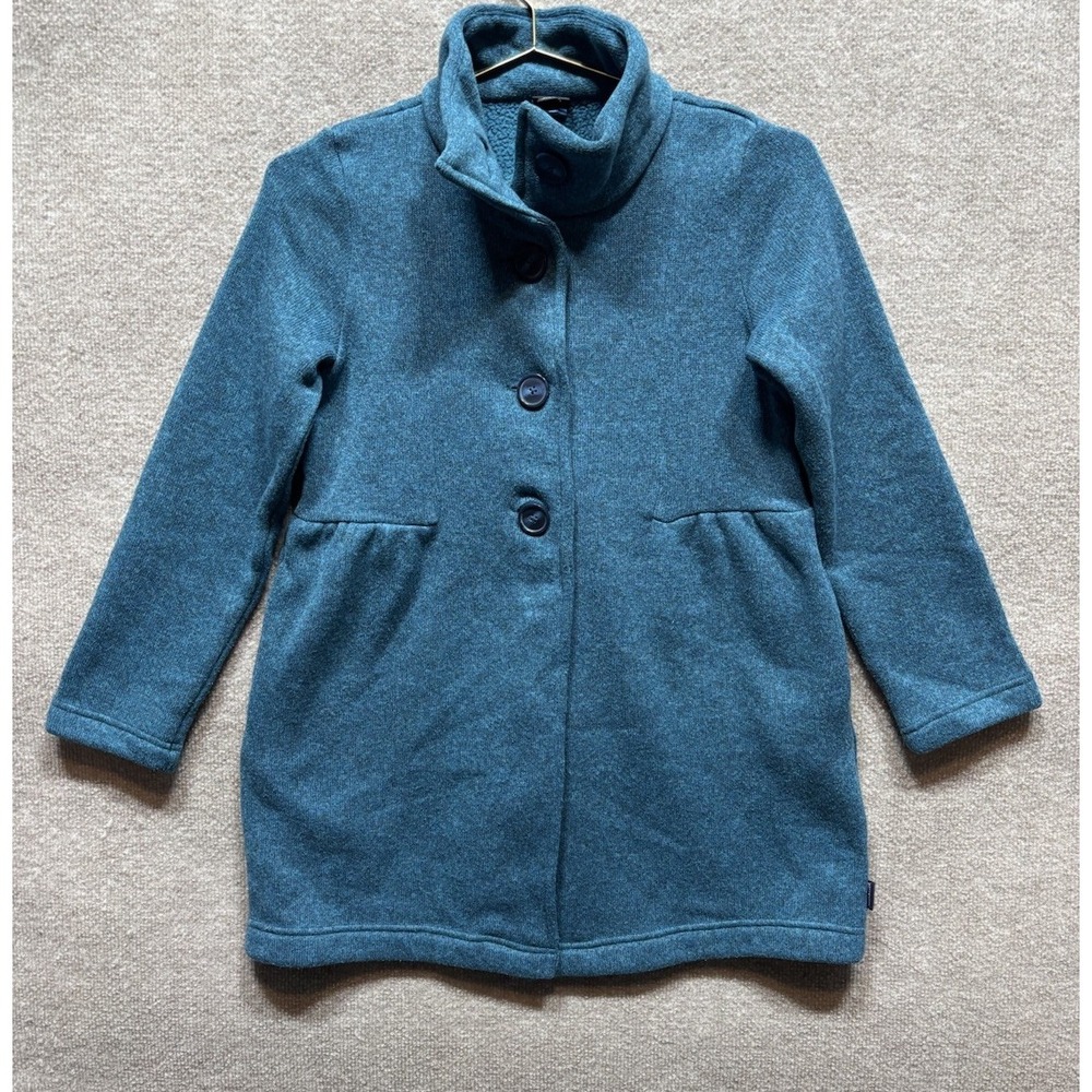 Patagonia Jacket Girls XL 14 Gray Better Sweater Fleece Button Coat Winter